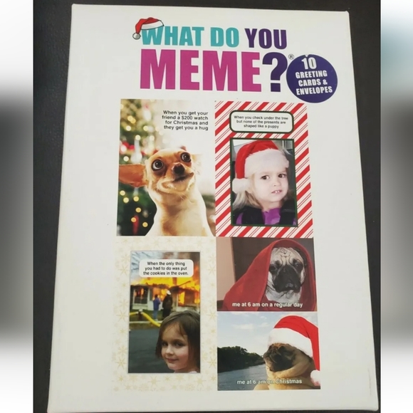 :* 2 new pks " What Do You Meme ?"  Greeting Cards & Envelopes Christmas funny - Picture 3 of 13